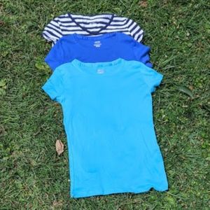 Lot of (3) Children's XL Plain Blue T-Shirts